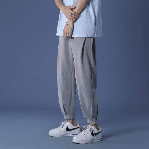 2023新款男夏季薄款韩版直筒束脚冰丝休闲裤 K118-特批35图片