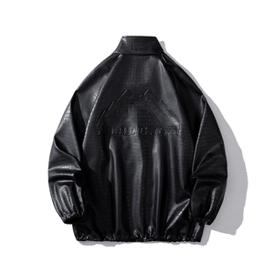 1鳄鱼纹面料山钢印印花设计潮流大码M-5XL夹克男JK77747P85控118,男装夹克,星座226-2