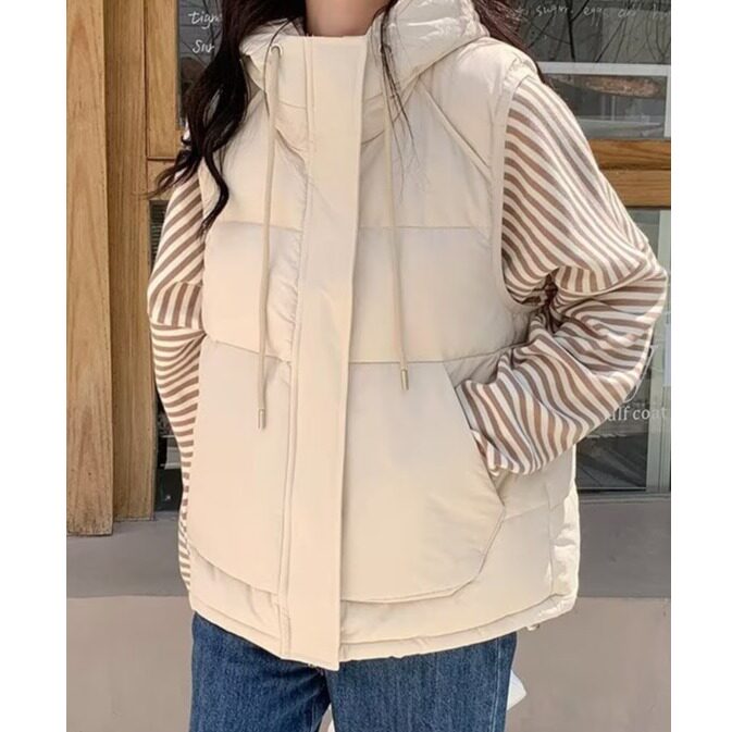 棉衣马甲外穿女款2025秋季新款洋气连帽背心马夹棉服无袖外套,男装背心/马甲,星座1210-1