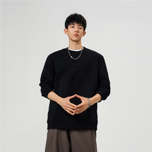 重磅420克boxy短款光板圆领卫衣液态棉爽滑不变形外套男D9882-P47图片