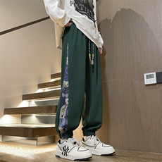 菠萝格发泡印花男士休闲裤秋季潮流束脚运动裤长裤K020*P30控58，男装休闲裤，星座227-2
