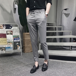 K116 P50 休闲九分西装裤韩版潮流垂感9分小西裤男图片