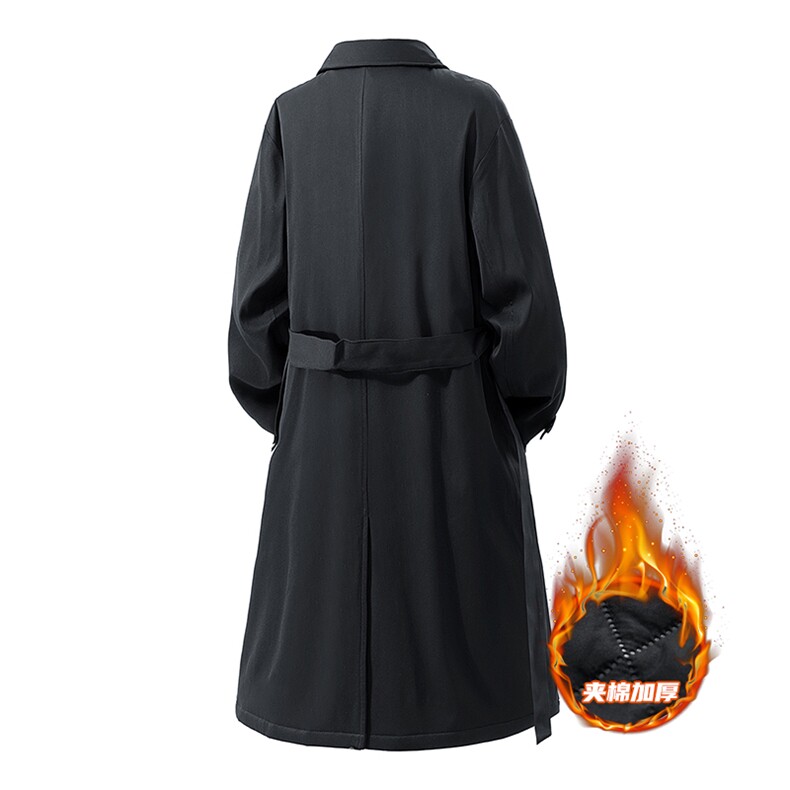 夹棉加厚中长款风衣韩版腰带双排扣大衣外套，男装风衣，星座1206（原A206）