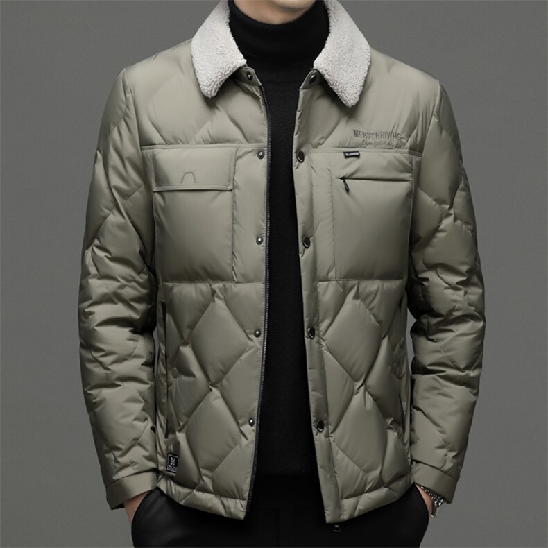 DF2293钱塘2020-2冬季百搭简约翻领厚款中年男士羽绒服P263,男装羽绒服,钱塘207-2