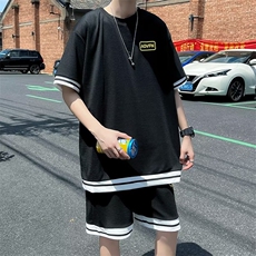夏季潮牌休闲运动短袖短裤套装两件套潮男一套t恤衣服T1361-P30，男装T恤，星座512-2