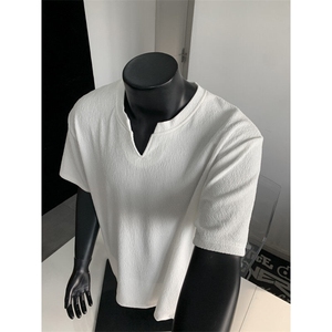 XZ809A/ZZDV1/特P18/控38   280克肌理感冰丝V领T恤图片