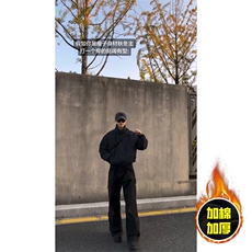 现货美式高街休闲棉衣夹克三防立领纯色户外工装加厚棉服外套，男装夹克，电商A486