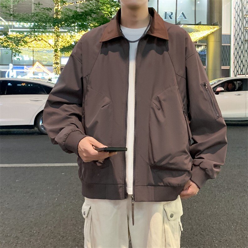 夜景潮牌秋季小米格防水翻领夹克男士冲锋衣外套A406JK2557P70,男装夹克,星座309（原A406）
