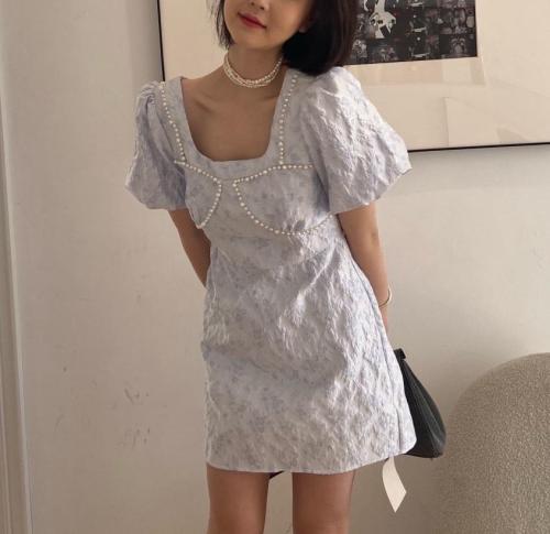 夹珍珠牵条提花连衣裙,女装连衣裙,ceelphy