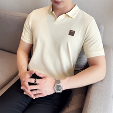 2025夏季新款主推款V领绣标短袖T恤潮流翻领Polo衫B9705-P48，男装T恤，电商D342