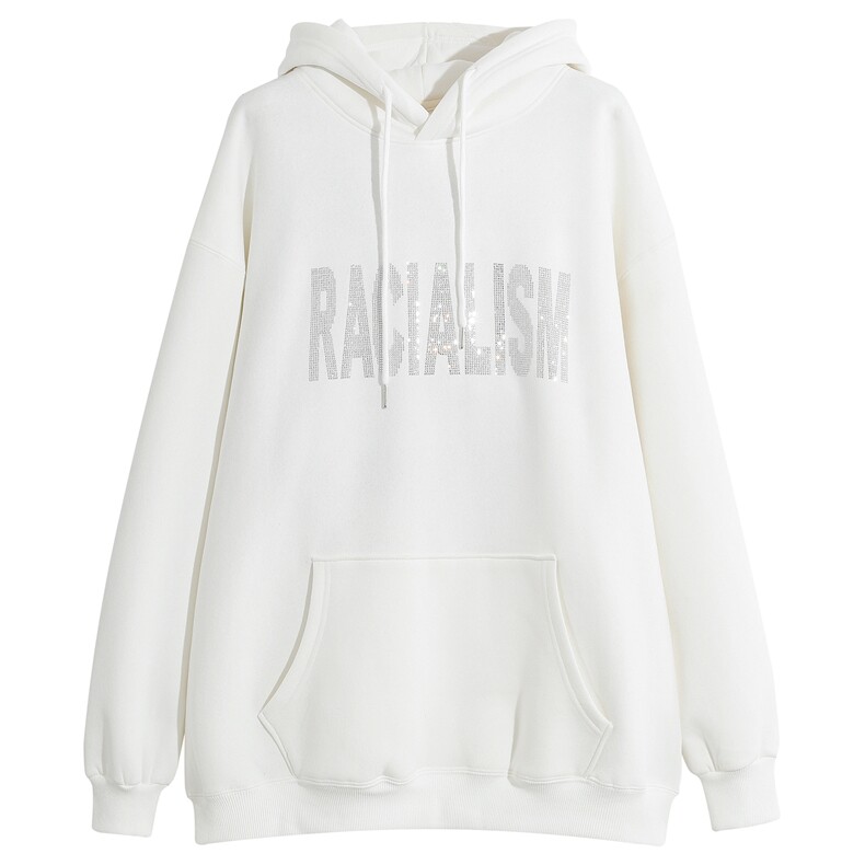 秋季大码卫衣ins港风宽松连帽百搭烫钻外套X5595-平铺图-P60控78，女装短外套，电商A061-1