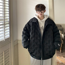 1情侣定制面料港风半高领棉服大码M-5XL棉服外套男8707P125控168，男装棉衣，星座226-2