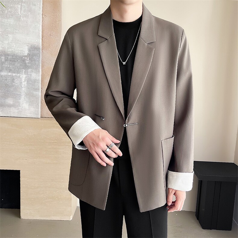 轻熟风~2025秋季微阔休闲西装外套K611/P105,男装西服套装,电商B331