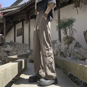 新中式风盘扣裤子夏季垂感长裤（现货）KK176-特P30控58图片