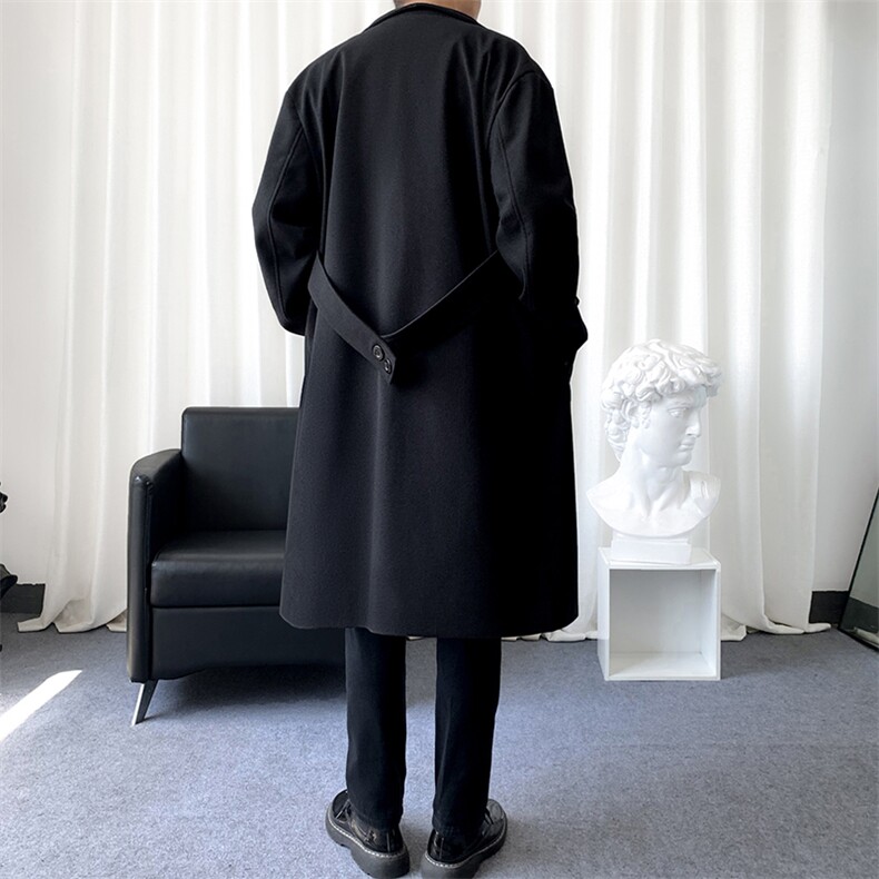 得物精品毛呢大衣男中长款风衣男长款翻领棉衣男F2724批125爆景B,男装风衣,星座401
