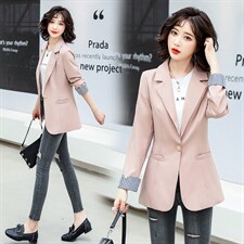 薄款一粒扣纯色时尚气质职业装韩版简约西装2024，女装西装，一安秀
