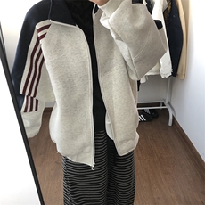 抖音得物高品质美式高街重磅结构织带拼接撞色立领卫衣外套CM41，男装卫衣，电商A486