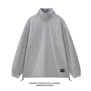 M-6XL 提花季新款大码高领卫衣xz109- W23622-P55图片