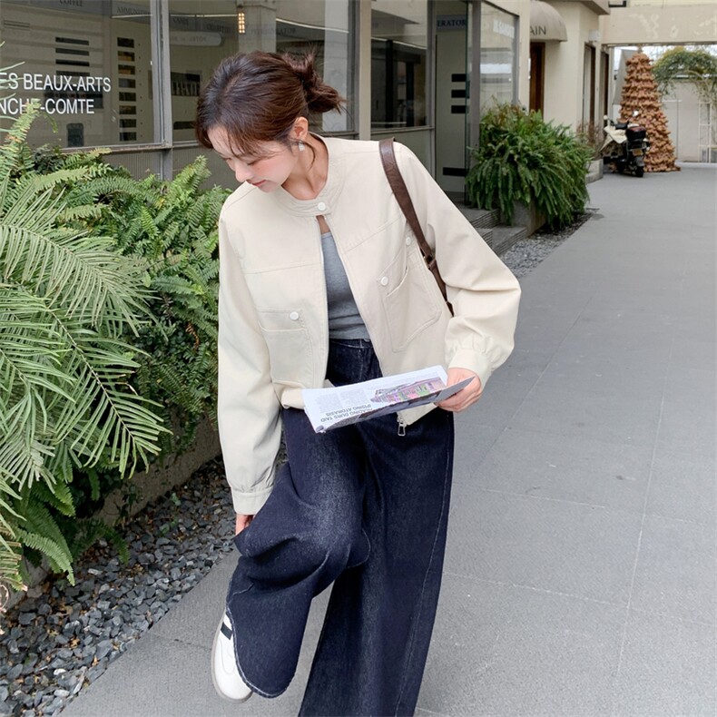 【主推】复古简约小立领休闲口袋短外套2D148-2626-P155-K268,女装短外套,2D148