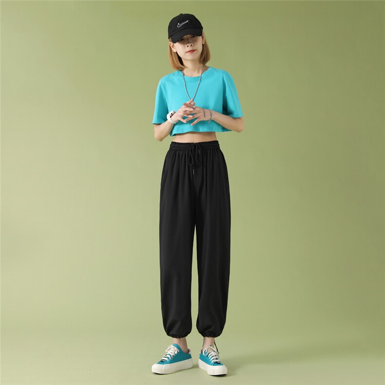 春夏新款休闲裤冰丝垂感顺滑显瘦女长裤2023-特批20，女装休闲裤，星座718-1