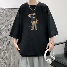 冰丝七分袖t恤男大码五分袖男短袖男中袖Q11419-P30，男装T恤，电商A040