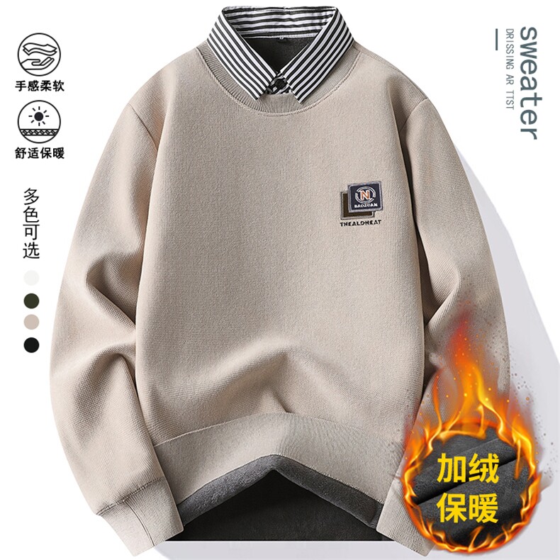 2025新款大货主推款套头衬衫领针织衫时尚休闲毛衣3058P55图片