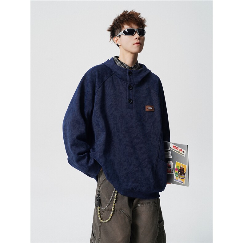 WY10199-特P45春装新款2026长袖连帽男装老钱风卫衣上衣外套,女装短外套,电商A059