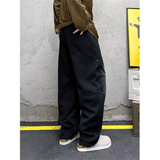 高品质秋季弯刀裤牛仔拼接扎染阔腿休闲拖地裤男长裤K5205-P65，男装休闲裤，电商A009A（原A058A）