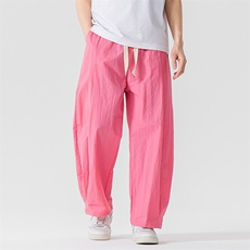 夏季新款大码日系港风工装潮宽松休闲直筒阔腿裤美式薄K311/P55，男装工装外套，钱塘713