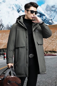 鹅绒高品质基础男士连帽羽绒服主推大货图片