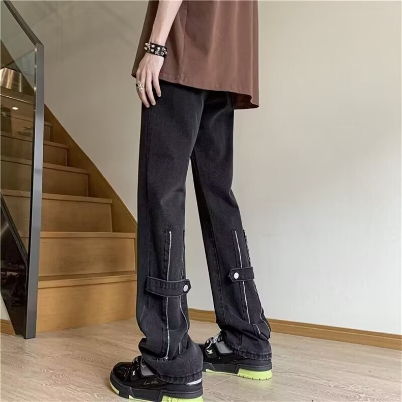 设计感牛仔裤男款新款美式高街痞帅宽松流行时尚潮牌Z8806P39,男装牛仔裤,星座1112-1