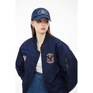 现货 三色秋冬季潮牌夹克棉衣棒球服 欧美街头飞行员外套情侣装图片
