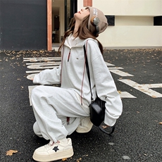 已做货25年春季【新品】韩版休闲连帽卫衣套装S002-P175-K228，女装套装/套裙，2C305