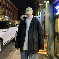 羽绒服新款潮连帽大毛领情侣加厚短款学生外套刺绣R9001P130，男装羽绒服，星座301D-4(原星座1004-4）