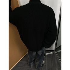 DM11-P60针织开衫外套男美式复古bf慵懒风宽松翻领毛衣-网图现货，男装针织衫/毛衣，星座603-2