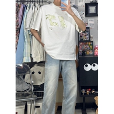 花伴竹刺绣短袖T恤男女情侣潮牌夏季时尚上衣T8028，男装T恤，星座1116A（原606A-3）