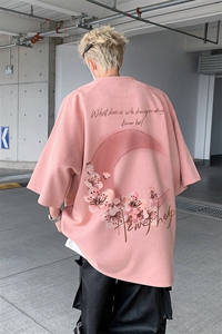 2025美式潮流麂皮绒短袖t恤大码宽松港风大码半袖上衣男H9904-P28图片