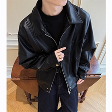皮衣外套男25新款美式机车秋季痞帅飞行员夹克男XZ514-PY2612-P98，男装皮衣，星座514-2(原B239)
