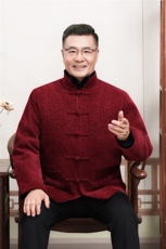 主推现货中老年婚宴喜庆唐装冬加绒可拆卸内胆爷爷风唐装外套，男装民族服装，钱塘723