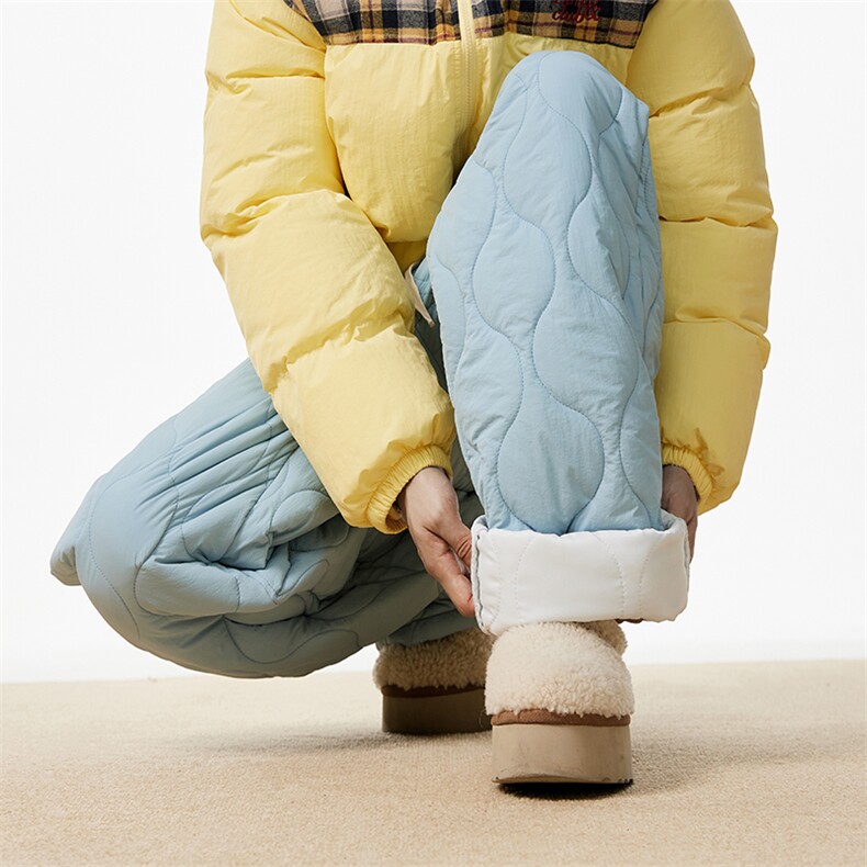 2025冬季新款潮流亮色情侣中性葫芦格宽松棉裤B313-K866-p55控78，男装棉裤，电商B313