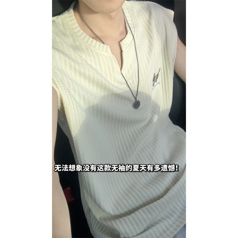 XZ809A/BSS03/特P24/控48肌理感腊肠狗绣花背心T恤,男装背心/马甲,星座809A(原222-1)