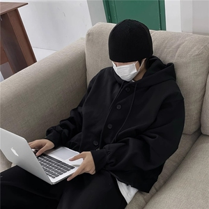Y134-P55 美式系扣连帽开衫卫衣外套男秋冬新款韩版潮牌运动风图片