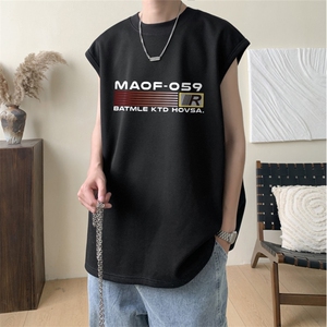 2025新款重磅高品质纯棉无袖坎肩背心 MAOF英文印花BX6144-特P18图片