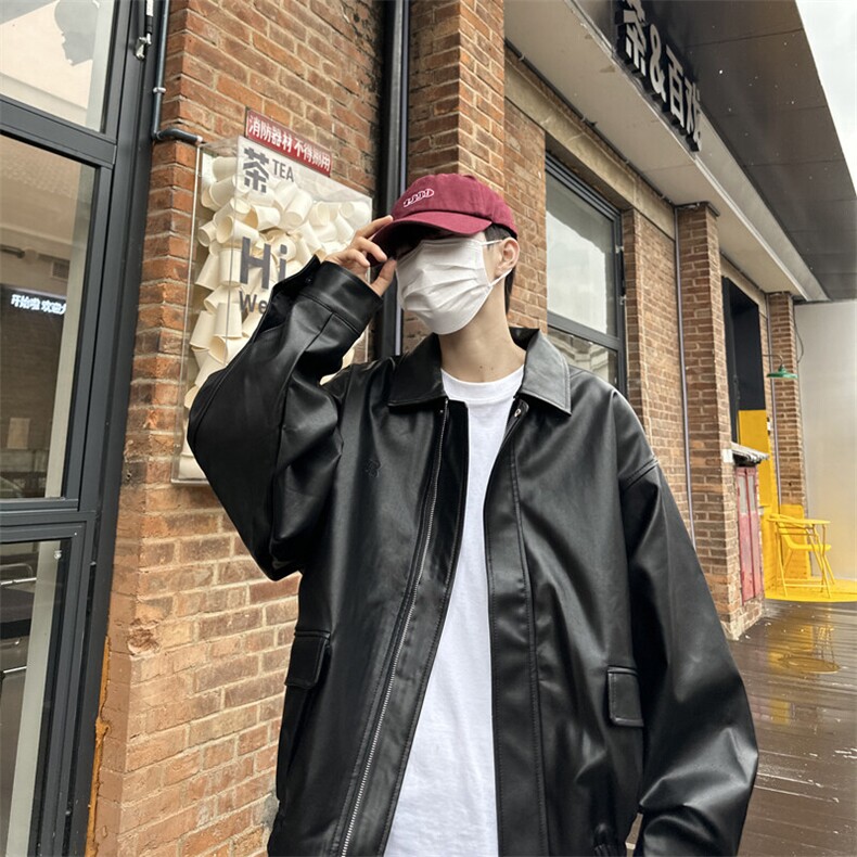 秋季新款主推港风夹克复古皮衣休闲外套流行男文艺潮CC003-P80,男装皮衣,星座911-3