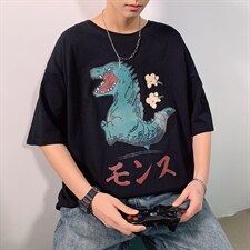 ！2021夏季纯棉男士宽松短袖T恤潮流印花半袖体恤衫T231P25，男装T恤，电商B220
