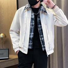 假二件寸衫夹克男时尚店主小伙风潮潮流男秋冬外套TZ2589P78控128，男装夹克，星座301B-1