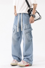美式高街水洗牛仔裤潮流宽松工装休闲裤A161-ZK818-P55，男装牛仔裤，电商A161