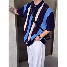 夏季短袖针织衫男Polo衫型男弹力T恤衫宽松韩版东大门男TZ88，男装Polo衫，星座1116A（原606A-3）