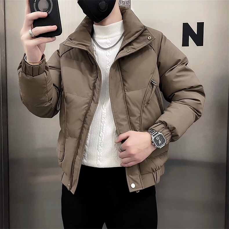 青少年常规款拉链常规立领加厚棉衣男冬季外套棉服潮慵懒标准图片