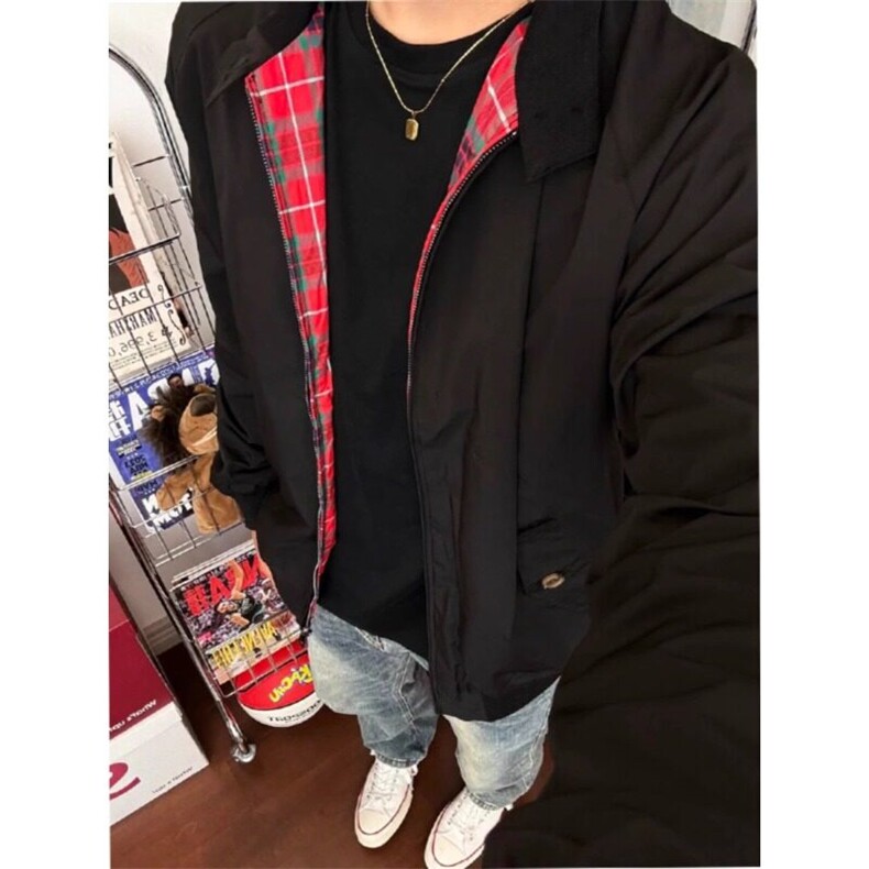 哈灵顿g9短款夹克男春秋款高级感痞帅立领棒球服美式复古工装外套图片
